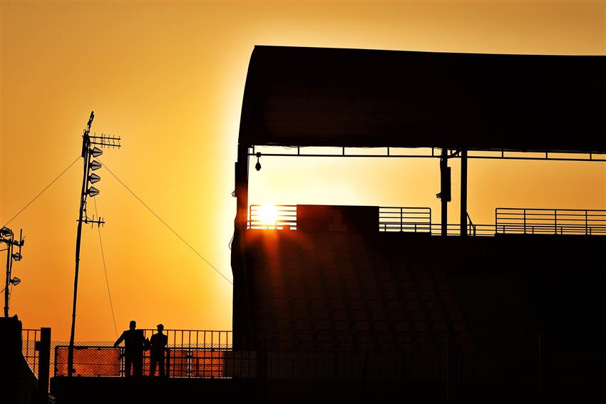 Sunrise over grandstand